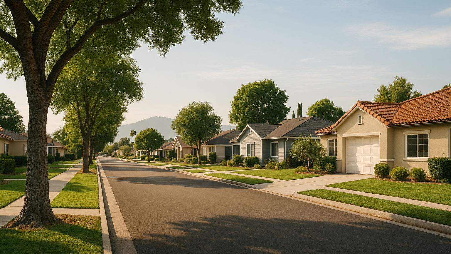 Southern California residential neighborhood scene illustrating Ontario first-time buyer guide for affordability and commute planning for DANIEL AMINI and Advent Manor Real Estate.