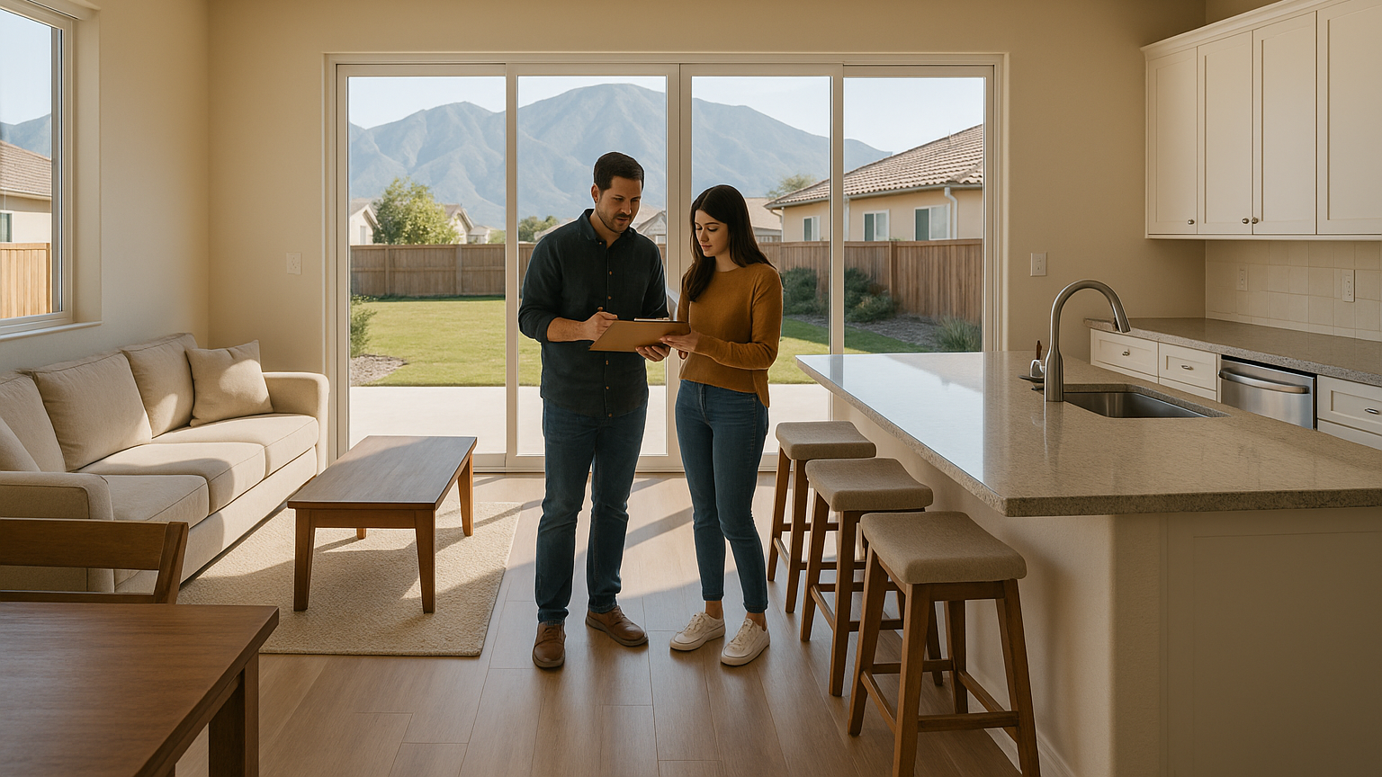 family at home lifestyle scene illustrating Rancho Cucamonga buyer comparison points for foothill homes for DANIEL AMINI and Advent Manor Real Estate.