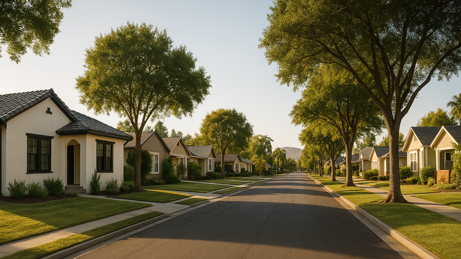 Southern California residential neighborhood scene illustrating Riverside neighborhood comparison guide for Inland Empire buyers for DANIEL AMINI and Advent Manor Real Estate.