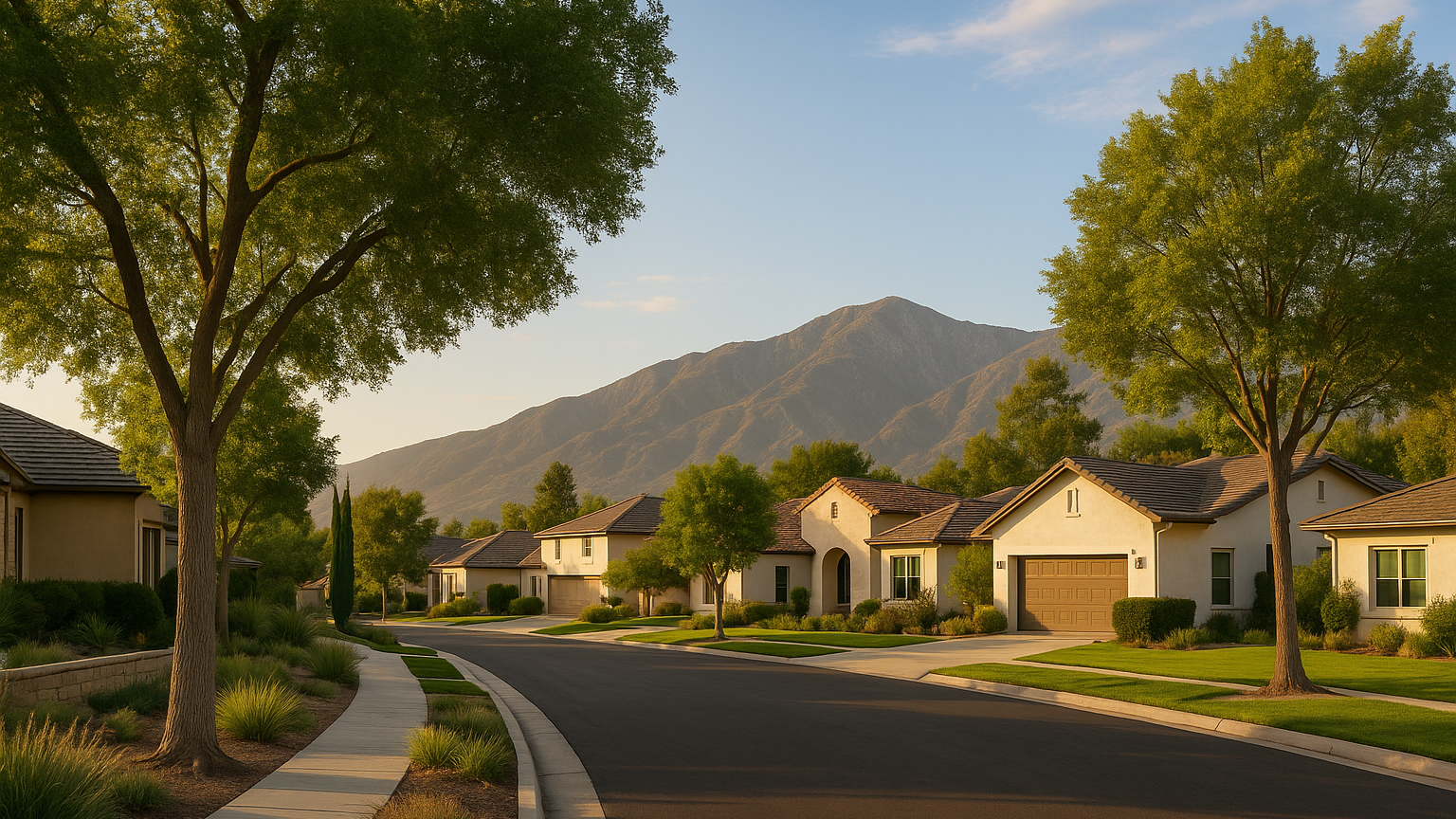 Southern California residential neighborhood scene illustrating What buyers should know about The Colonies at San Antonio in Upland for DANIEL AMINI and Advent Manor Real Estate.
